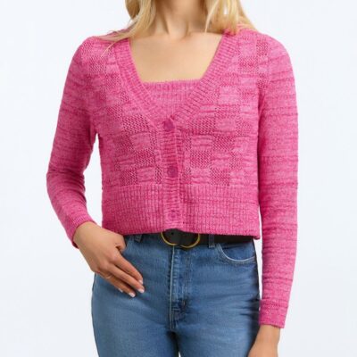 Women 525 America  | Bella: Basket Weave Stitch Cardigan