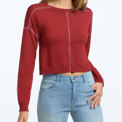 Women 525 America  | Exposed Cover Stitch Pullover