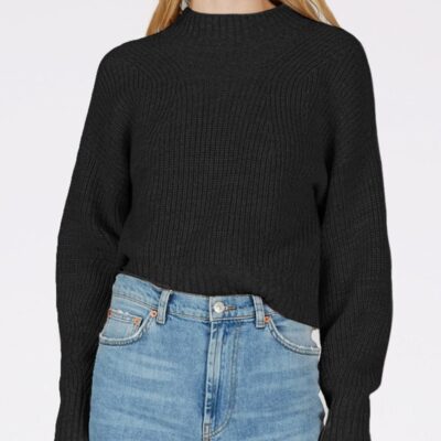 Women 525 America  | The Mia: Cotton Transfer Stitch Cropped Sweater