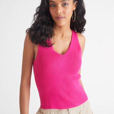 Women 525 America  | Jenna: Rib Sweater Tank Fuchsia Purple