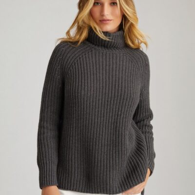 Women 525 America  | Stella: Cotton Shaker Turtleneck Tunic