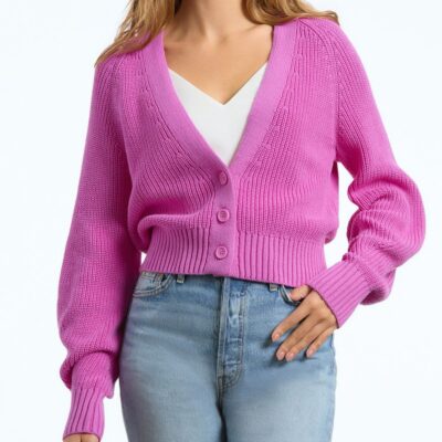 Women 525 America  | Rumi: Cotton V-Neck Cardigan