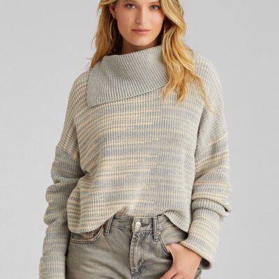 Women 525 America  | Lily: Marl Split Turtleneck Pullover Medium Heather Grey Multi