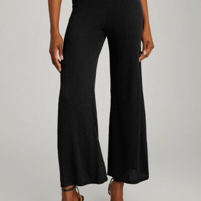 Women 525 America  | Clover: Metallic Wide Leg Pants Black