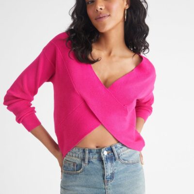 Women 525 America  | Harlow: Wrap-Front Rib Sweater