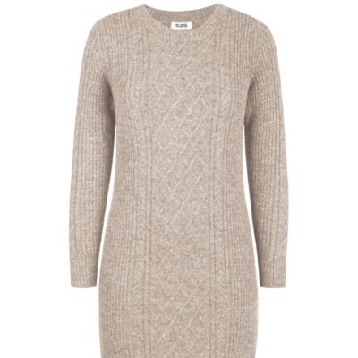 Women 525 America  | Tessa: Cable Long Sleeve Dress Cashew Heather