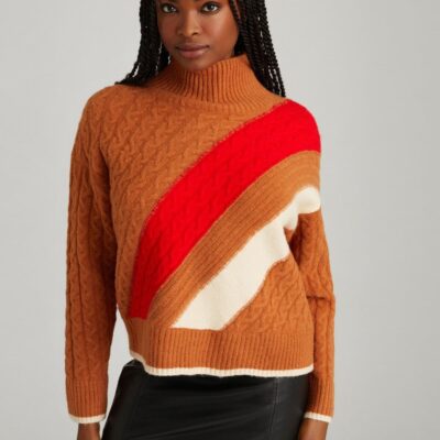 Women 525 America  | Ria: Colorblock Cable Pullover